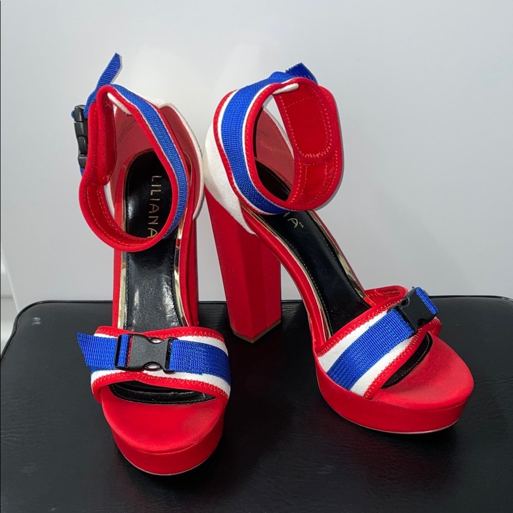 Liliana Vibrant Red and Blue Heels